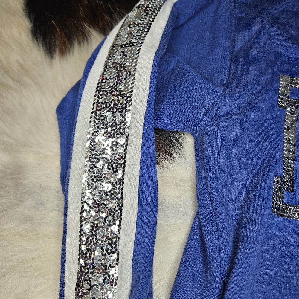 PINK Victoria's Secret Blue Hoodie with Silver Accents - Picture 4 of 5